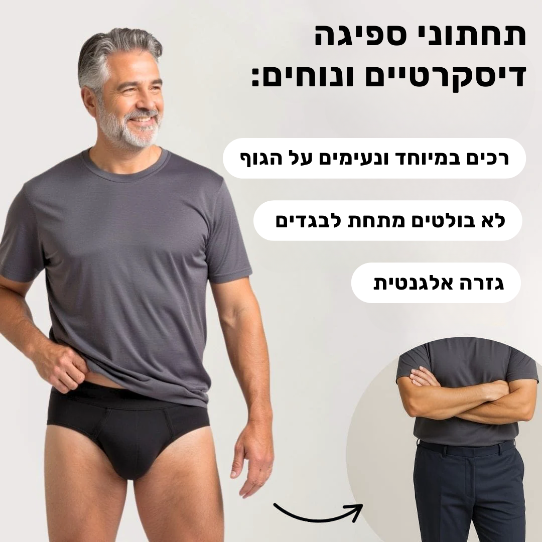 תחתוני סליפ לגברים | ספיגה אולטרה לדליפות שתן