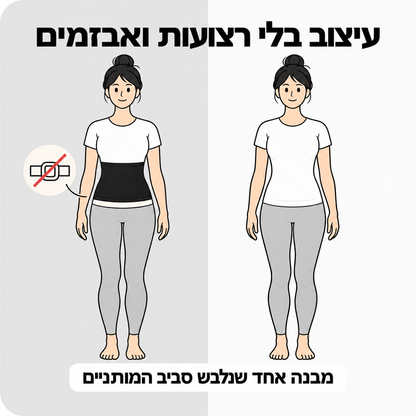 המחשת חגורת הבד סביב המותניים ללא אבזם