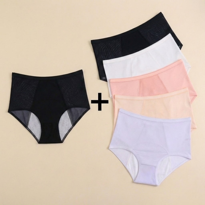 תחתוני ספיגה לנשים (גזרה גבוהה) - מארז 5 יח׳ + 3 מתנות