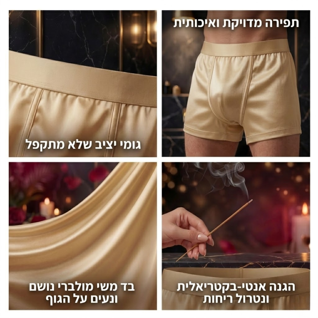 תחתוני בוקסר לגברים | דגם משי מולברי לנוחות מקסימלית