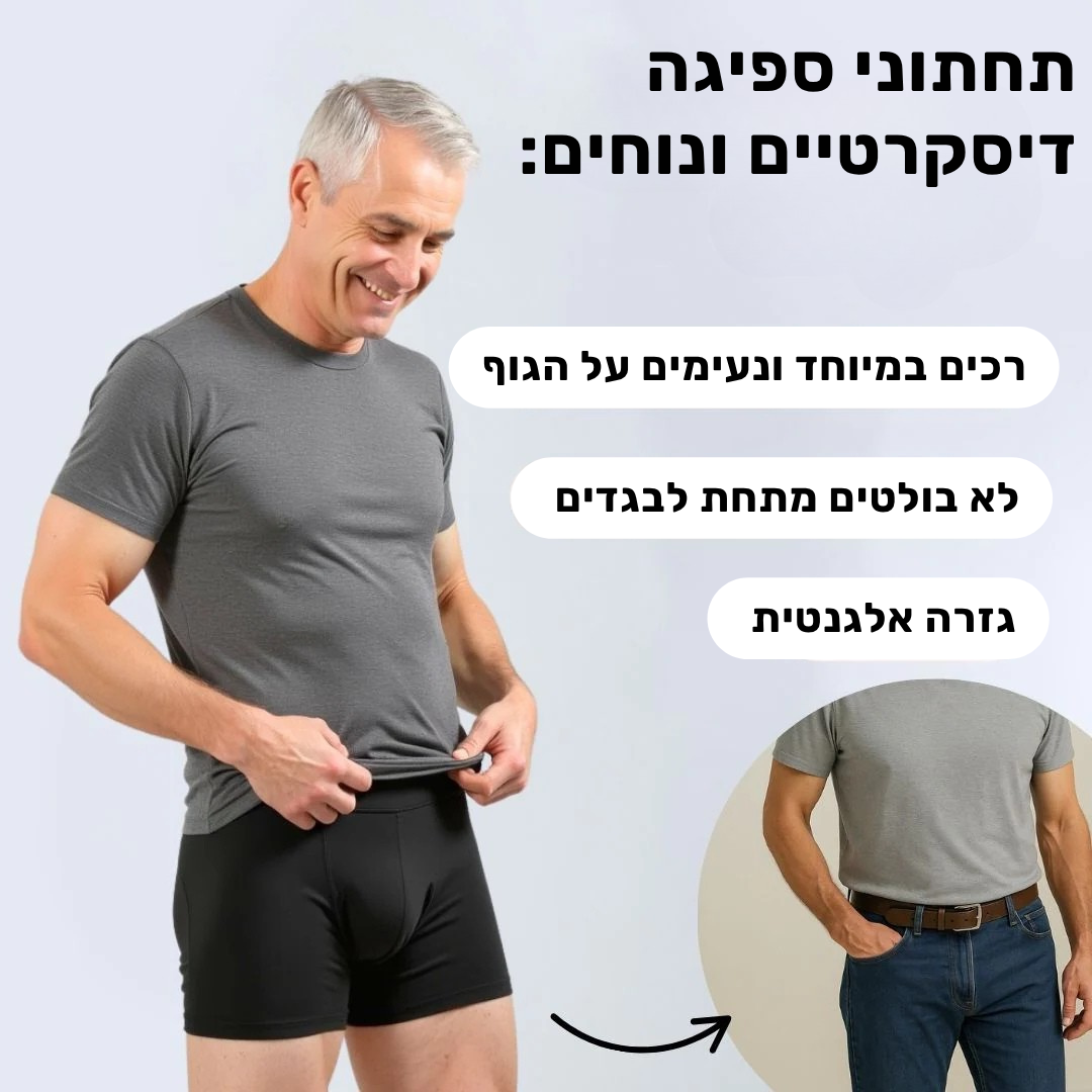 תחתוני בוקסר לגברים | ספיגה אולטרה לדליפות שתן