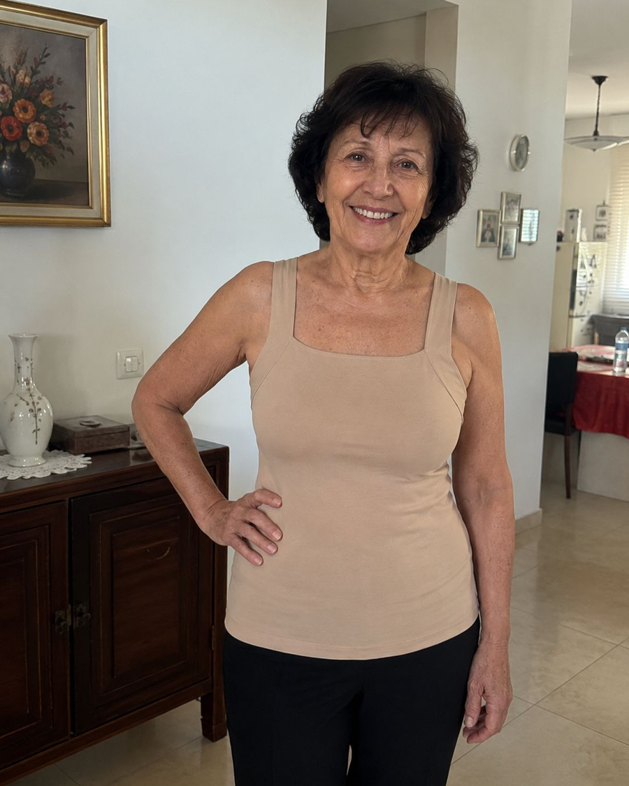 Customer styling the supportive camisole