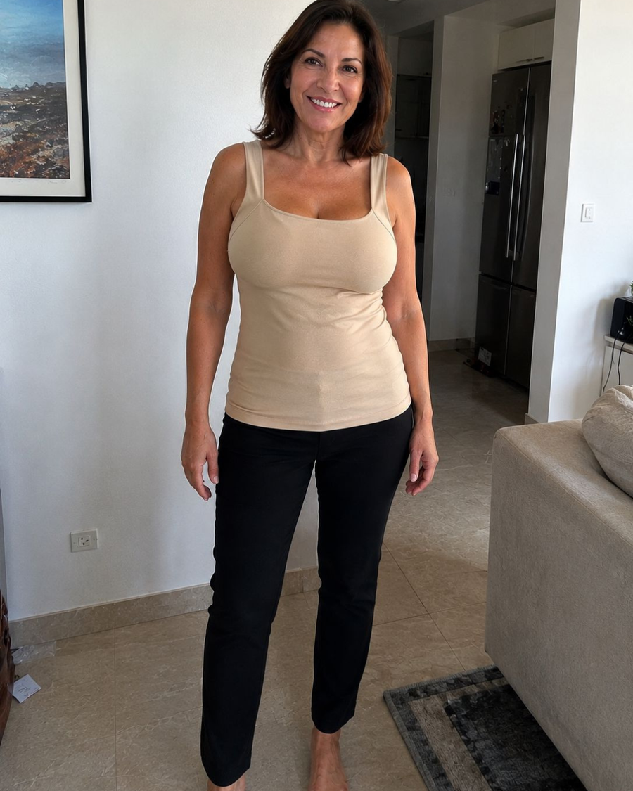Customer wearing the soft supportive tank