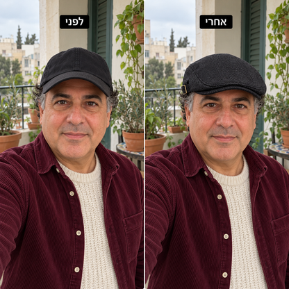 לפני ואחרי: שילוב קסקט חורפי עם לבוש חורף
